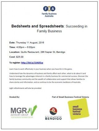 Bedsheets and Spreadsheets: Succeeding in Family Business